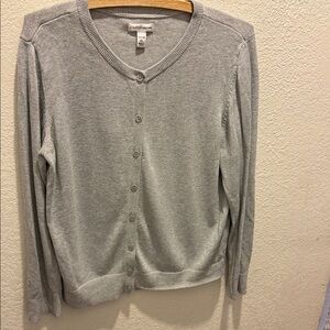 Croft & Barrow Light Gray Button-Up Cardigan